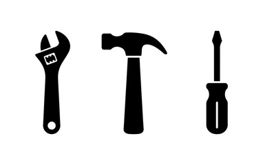 a silhouette of electric tools