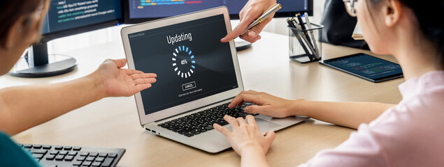Software update on computer for brisk version of device software upgrade