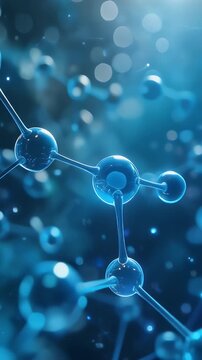 Abstract bright blue DNA molecular structure animated background. Motion graphic design medical video clip Ultra HD 4K 3840x2160