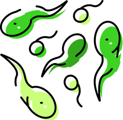 Human sperm cells representing male reproduction and fertility