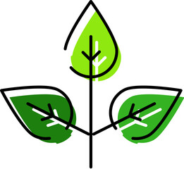 Green plant leaves natural ecology environment icon