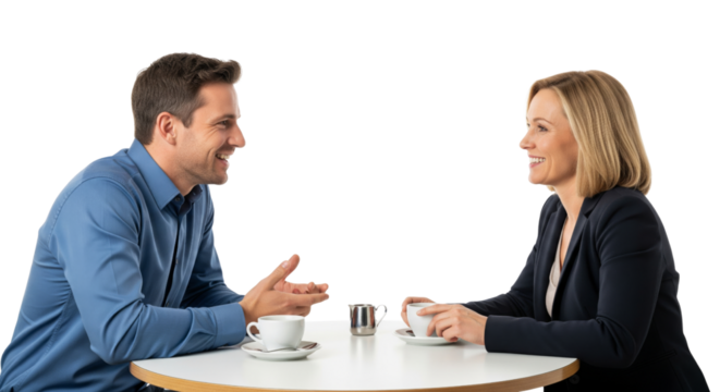 Business people discussing on table isolated on white or transparent - Powered by Adobe