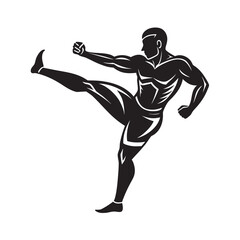 Soccer Forward Strong Kick Silhouette Design