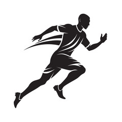 Football Player Swift Kick Silhouette Logo