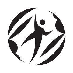 Football Player Rapid Strike Silhouette Logo