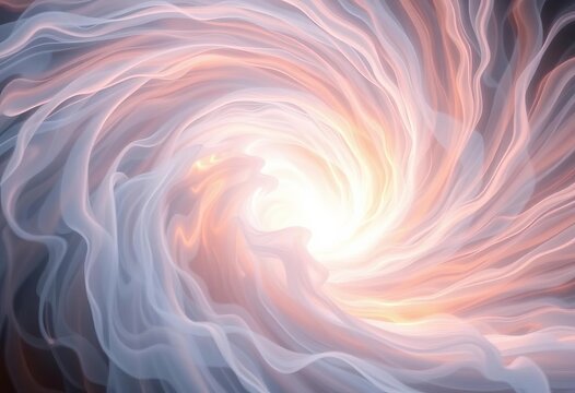 A gentle, swirling vortex of soft, radiant light and ethereal mist, embodying flowing vital life force and harmonious energy ,  vital,  calm