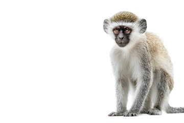Detailed vervet monkey isolated on transparent background
