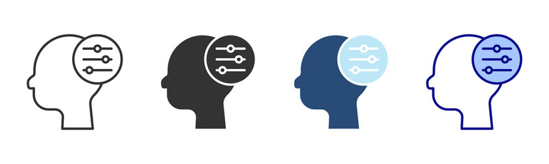 Mind Icon Set. Designed In Multi Style