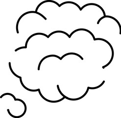 Comic style thought bubble line art icon