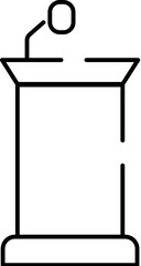 Lectern with microphone representing public speaking and presentation