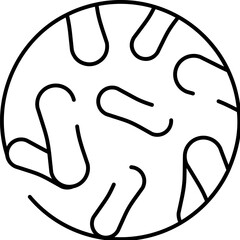 Microorganism growing in petri dish line art