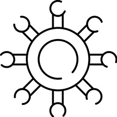 Virus icon transmitting infection and global pandemic disease