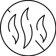 Fire flames symbol line art representing heat energy