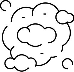 Puff smoke cloud vapor line art icon