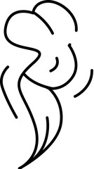 Abstract line art drawing of female body silhouette