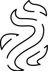 Abstract plant leaf line art drawing pattern