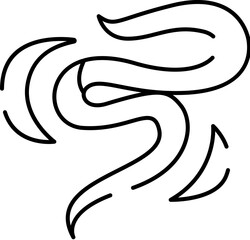 Abstract flowing scroll ribbon creating a decorative element