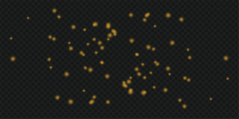 Brilliant shimmering golden particles creating a captivating light effect, perfect for abstract design overlays and festive backgrounds