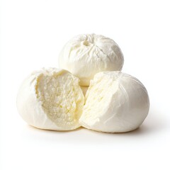 Fresh Burrata Cheese: A close-up studio shot highlights the creamy interior of this Italian delicacy, promising an exquisite culinary experience.
