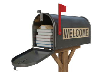 Mailbox Full of Books, Isolated