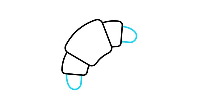Croissant animated icon video
