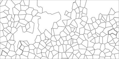Fototapeta premium Abstract Voronoi Pattern Geometric Tessellation Black Outline on White Background Vector Art illustration