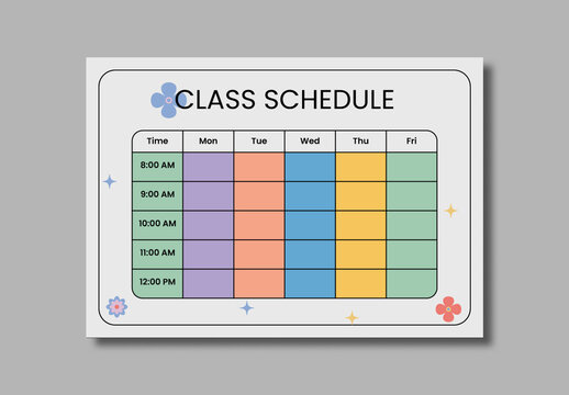 Kids Classroom Schedule Planner Template
