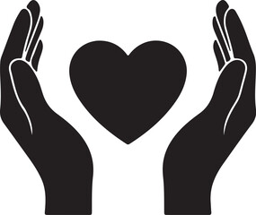 Hands Cupping a Heart Symbol vector image also transparent background