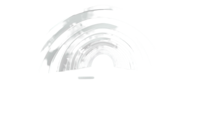 Abstract geometric design resembling an arch with layers, on black background