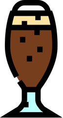 Dark porter beer glass with foam icon