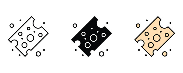 Discover stunning cheese slice icons in outline solid and color styles perfect for food apps and menus