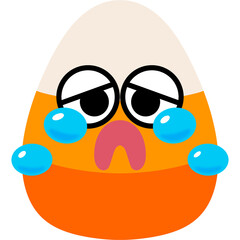 Fototapeta premium Candy Corn Crying Face Cartoon