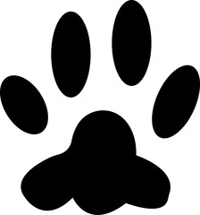 Animals paw prints. Cartoon mammal footprints, black bird foot. Wild animal feet silhouette. Foot paws track tiger, cat and dog horse, cow ,goat trace. Pets trails. Vector set. isolated on transparent