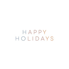 Happy Holidays text in soft colors on plain white background  