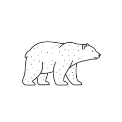 Obraz premium Line art illustration of a polar bear walking in profile 