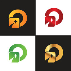 Letter O logo, O logo, AI logo set, modern and minimal design, tech-inspired, colorful icons and symbols, suitable for artificial intelligence, innovation, branding, startups, and digital identity.