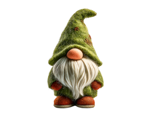 Felt Gnome with Green Hat and White Beard