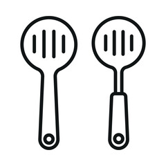Slotted spoon icon vector design template