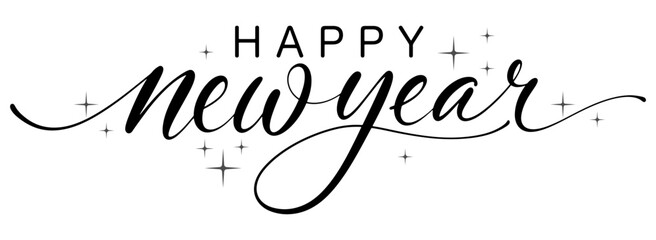 Obraz na płótnie Canvas Happy new year hand lettering calligraphy vector eps 