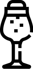 Beer tulip glass icon showing frothy beverage