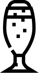 Beer glass line icon illustrating alcoholic beverages