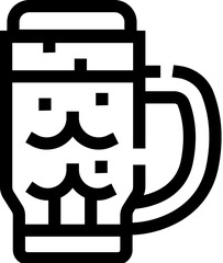 Beer mug icon displaying refreshing alcoholic drink