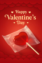 Valentine&rsquo;s Day Heart Lollipop Greeting Card