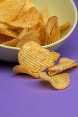 large ribbed potato chips with bacon flavor