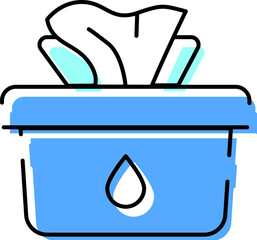 Wet wipes container icon showing hygiene and cleaning