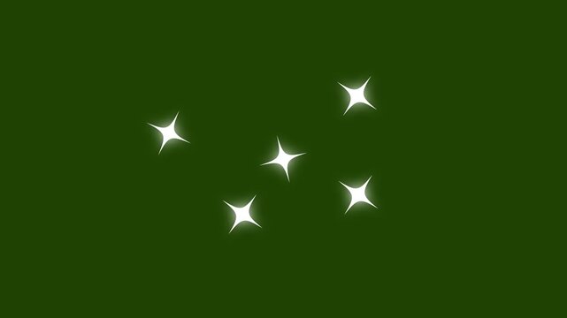 Glowing glitter sparkle effect overlay, twinkling glitter stars motion graphics on green screen background, shine effect glitter stars sheet for motion design, 4k video