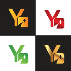 Letter Y logo, Y logo, AI logo set, modern and minimal design, tech-inspired, colorful icons and symbols, suitable for artificial intelligence, innovation, branding, startups, and digital identity.