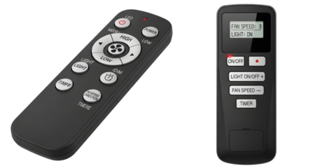 TV remote control on white background