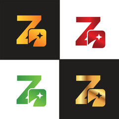 Letter Z logo, Z logo, AI logo set, modern and minimal design, tech-inspired, colorful icons and symbols, suitable for artificial intelligence, innovation, branding, startups, and digital identity.