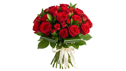 Red flower bouquet isolated on transparent background